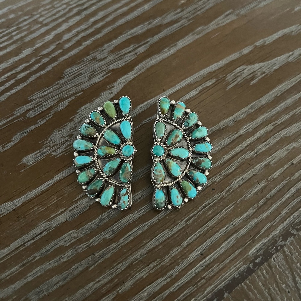 Navajo Turquoise Cluster Earrings